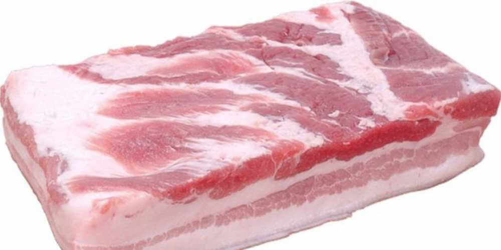 thick pork belly - raw, uncooked