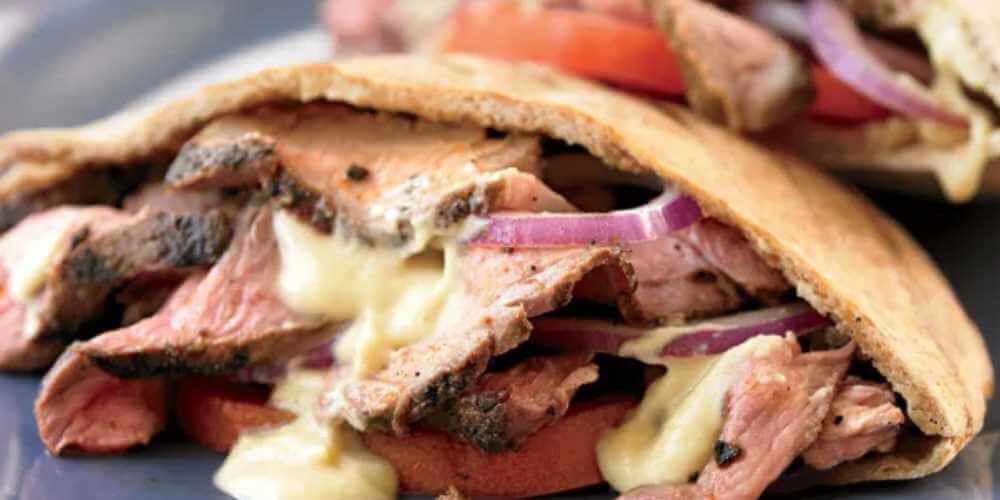 grilled lamb gyros - with sauce