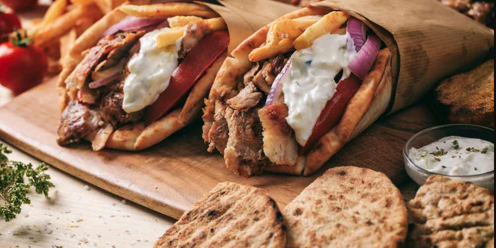 traditional meat gyro - ready to serve and eat