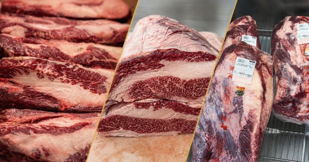 costco brisket vs wagyu brisket at butcher shop