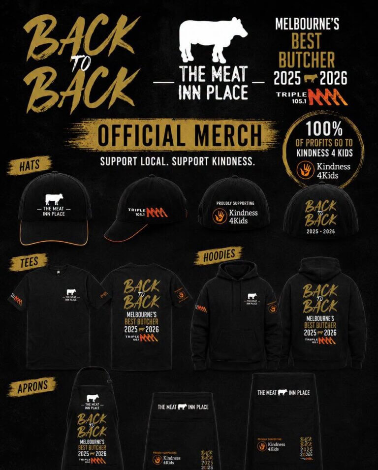 official The Meat Inn Place merchandise, best butcher in Melbourne